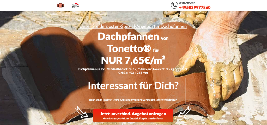 Tonetto Landingpage