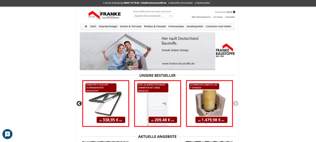 Franke Baustoffe - Magento Shop