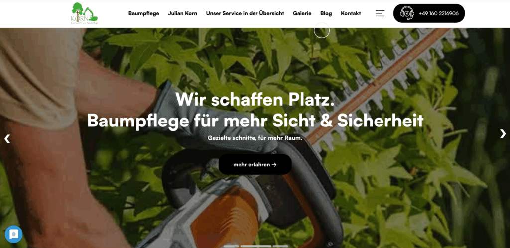 Baumpflege Korn - Webseite